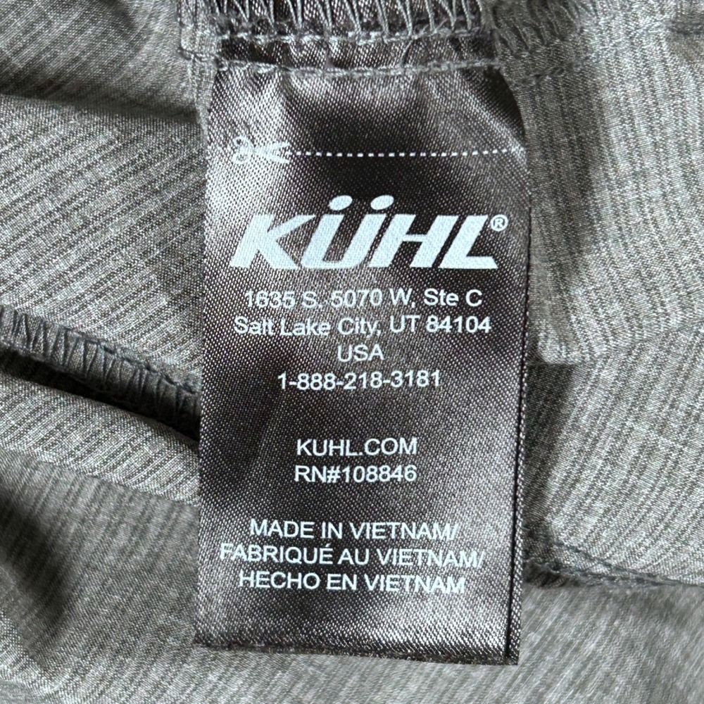 Kuhl Provok Men L Gray Textured Short Sleeve Button Up Shirt Outdoor Hike Trail - Picture 3 of 14